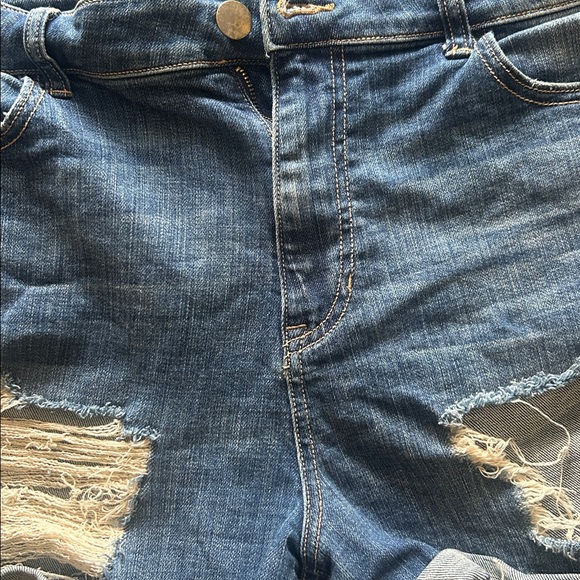 Forever 21 Blue Distressed Jean Shorts - Picture 5 of 5